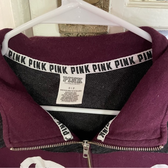 VS PINK Burgundy 3/4 zip sweater - Picture 2 of 3